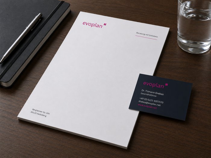 evoplan Briefpapier und Visitenkarte